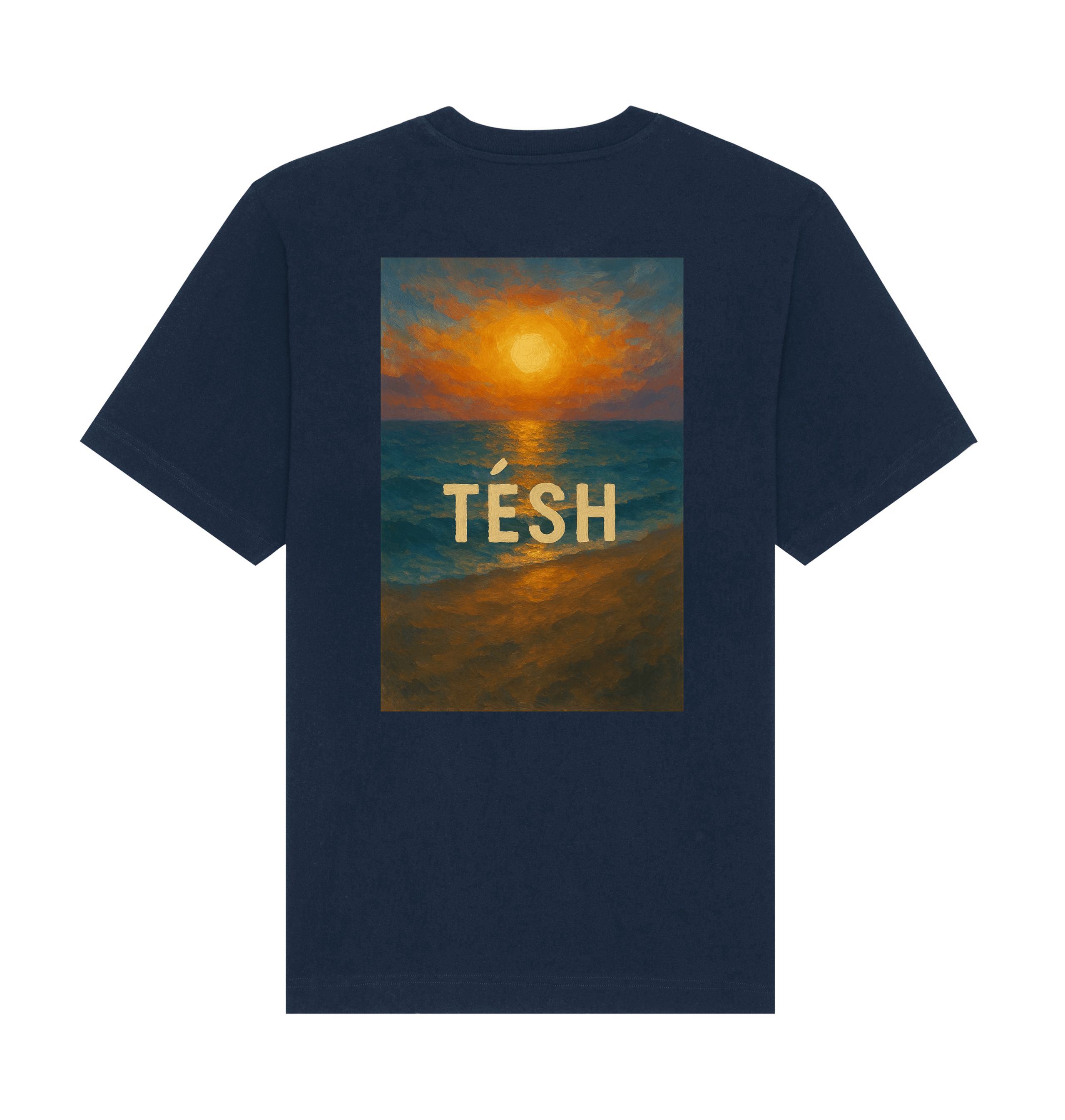 French Navy Printed T-shirt Back