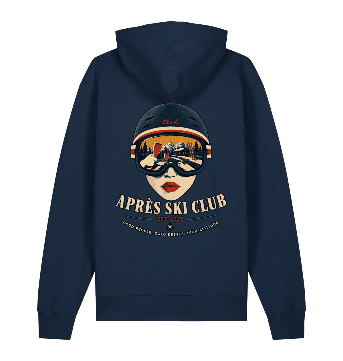 French Navy Printed Sweater Back