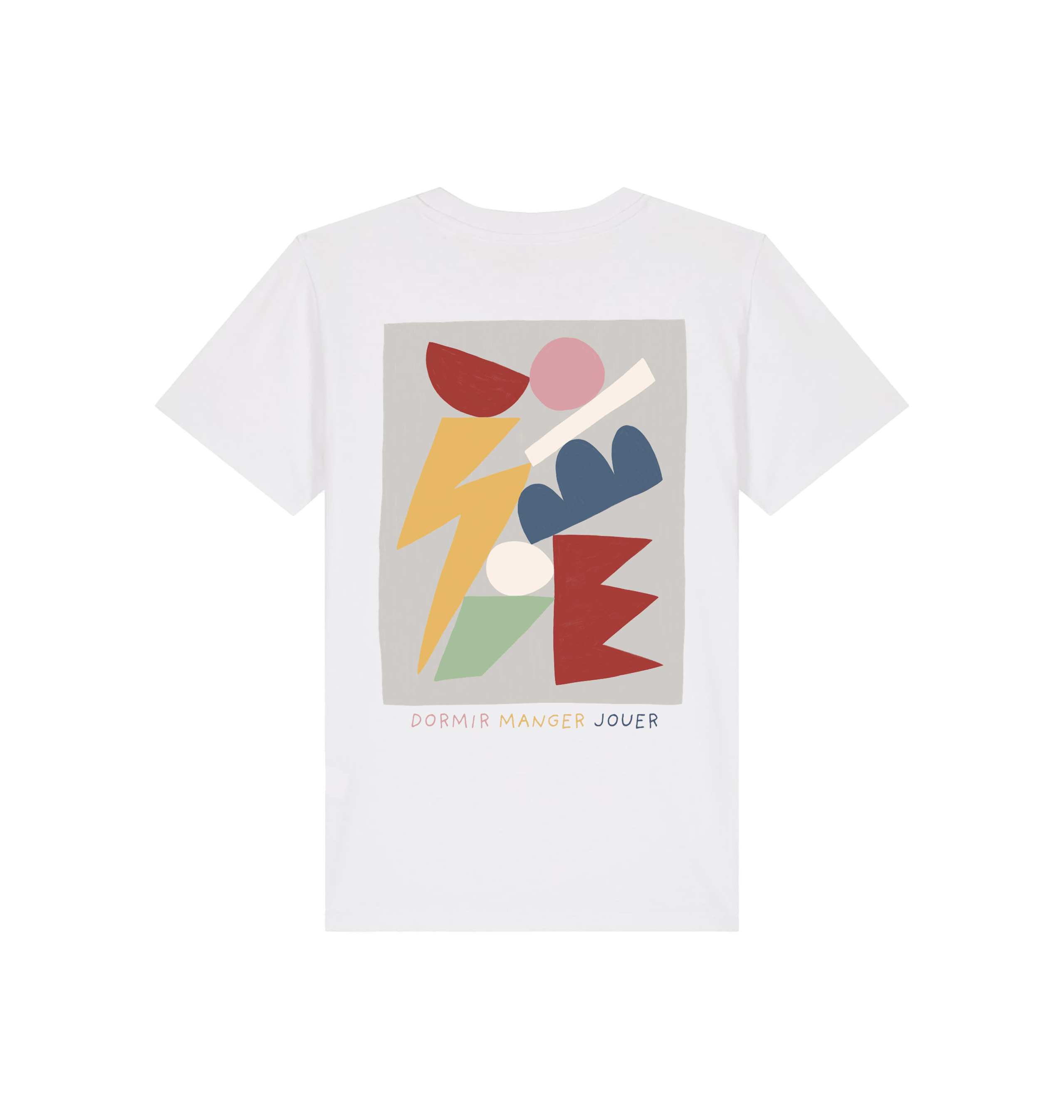 White Printed Kids T-Shirt Back