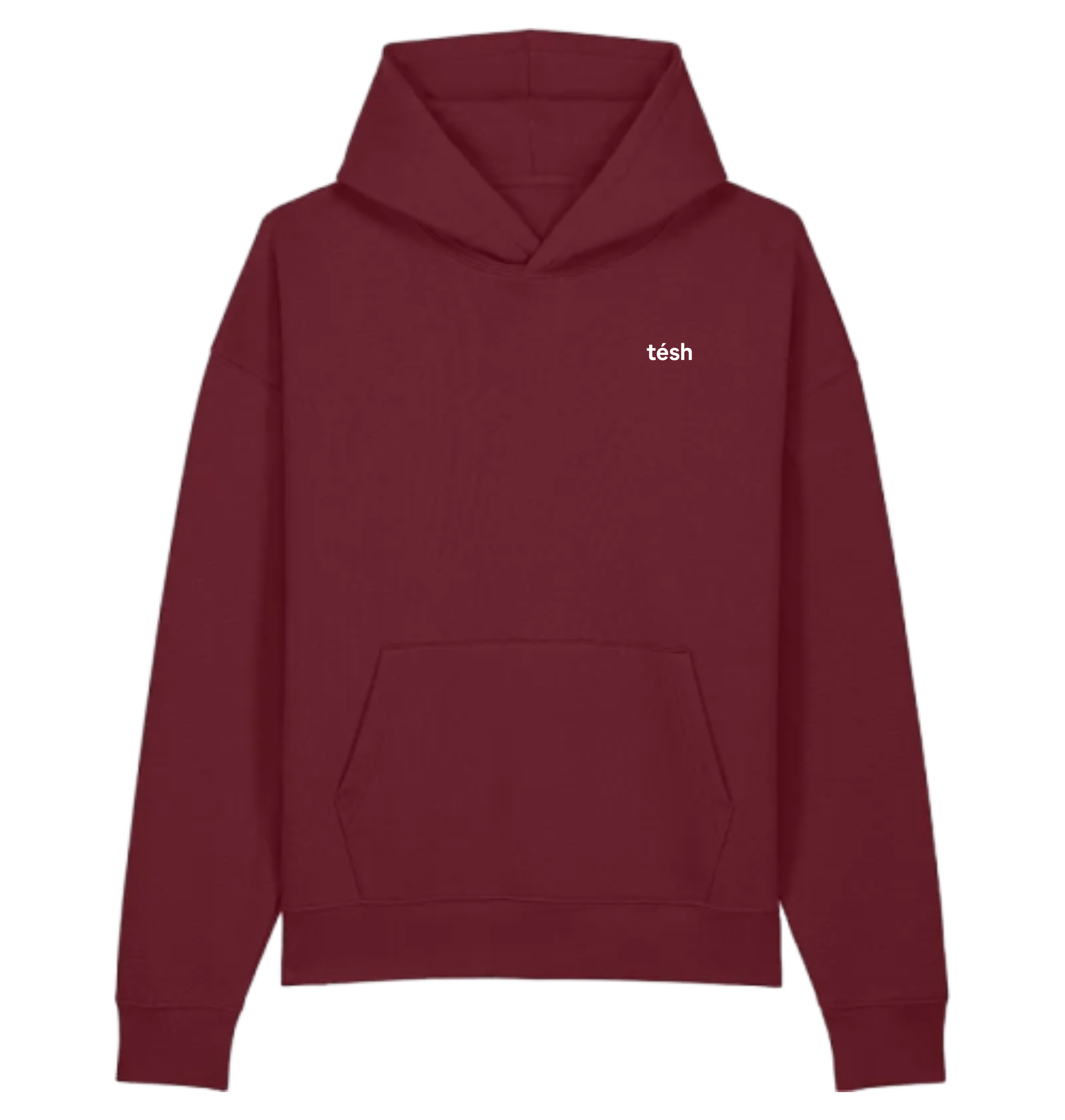 burgundy Printed Hoody Front