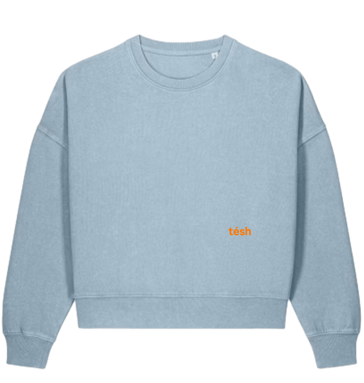 Dyed Blue Stone Printed Sweater Front
