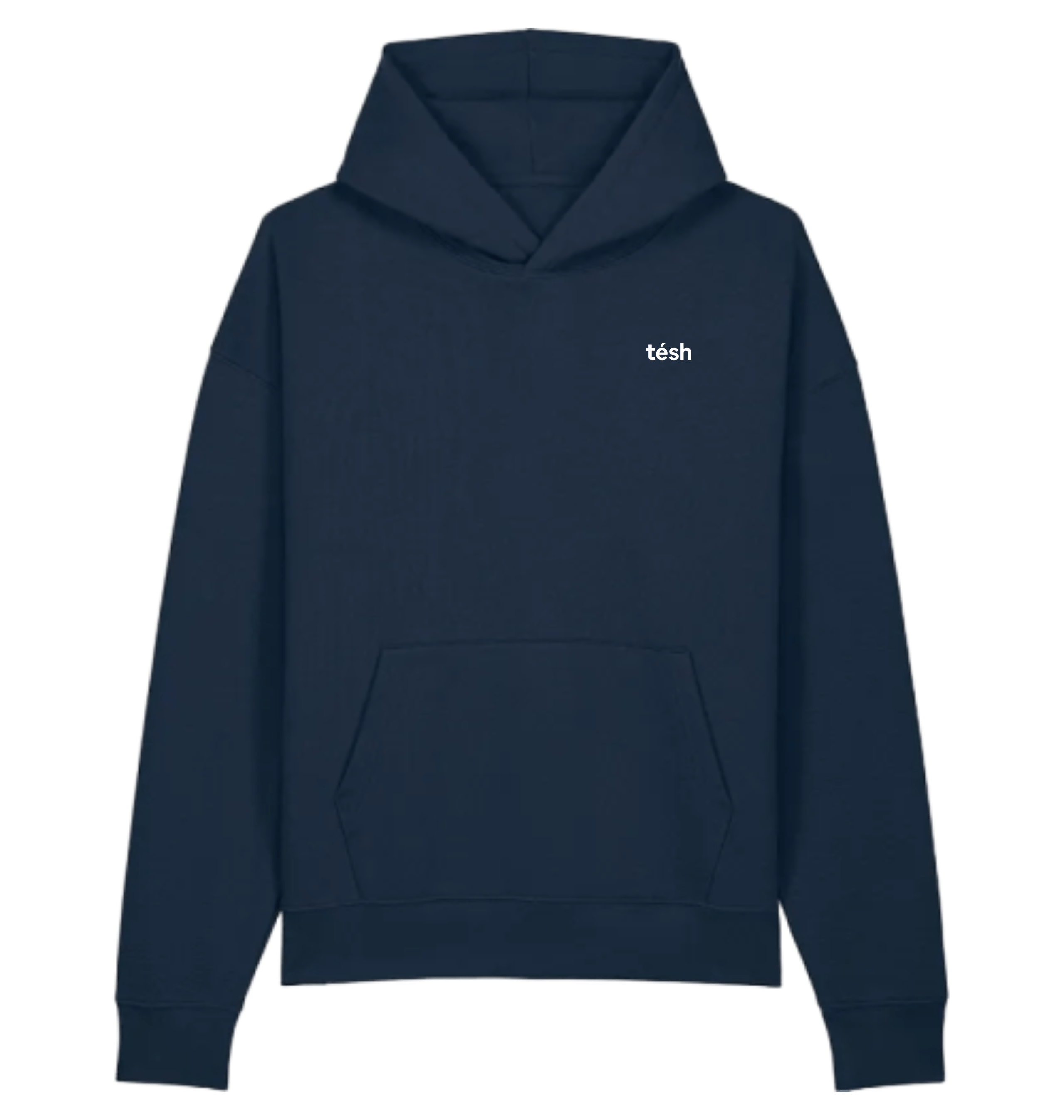 french navy Printed Hoody Front