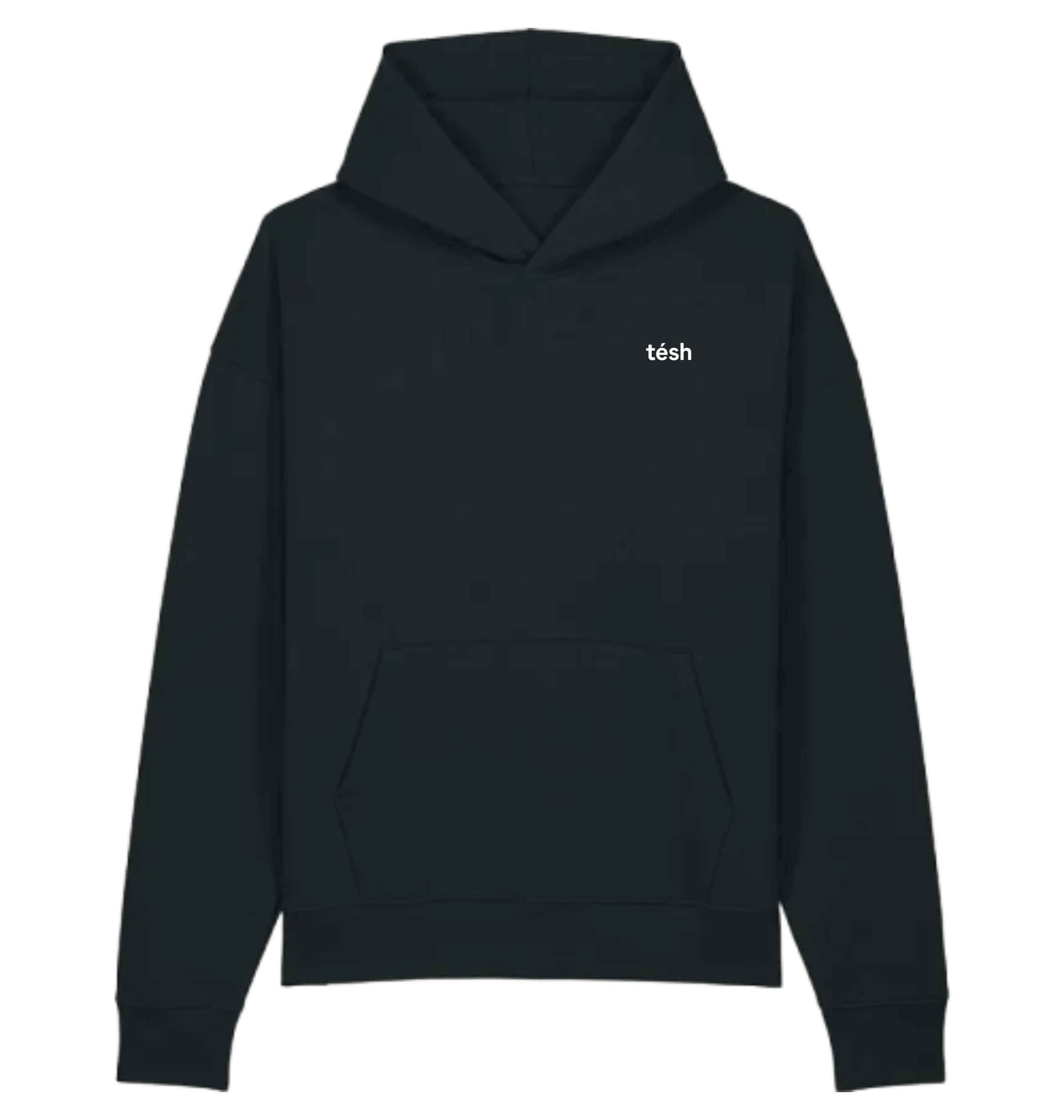 black Printed Hoody Front