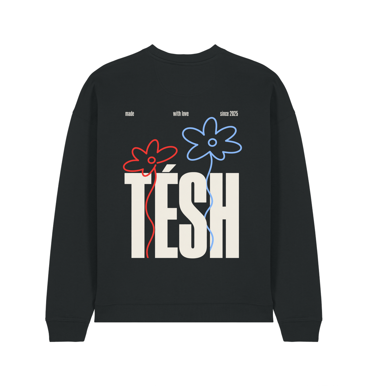 Black Printed Sweater Back