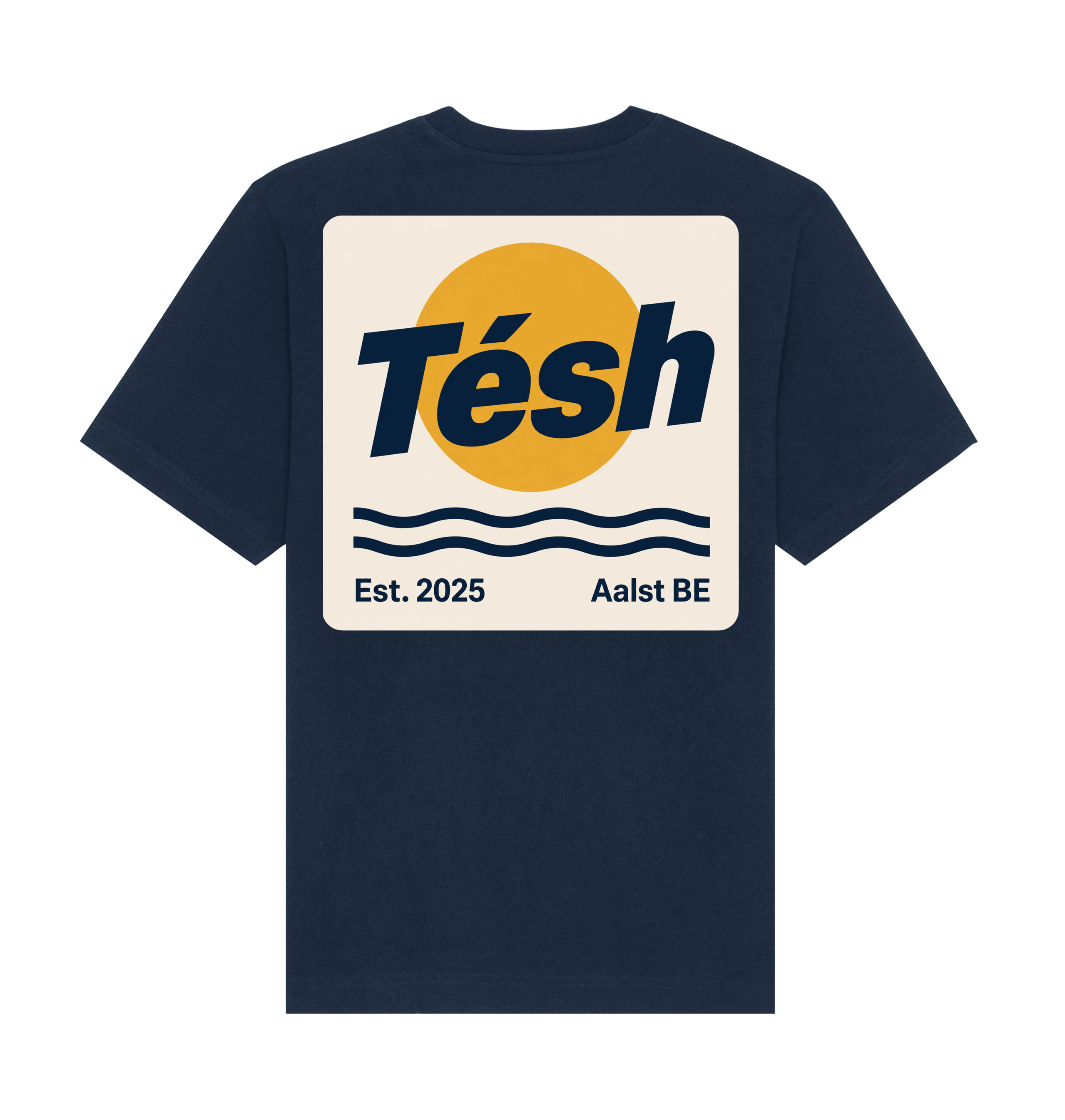French Navy Printed T-shirt Back