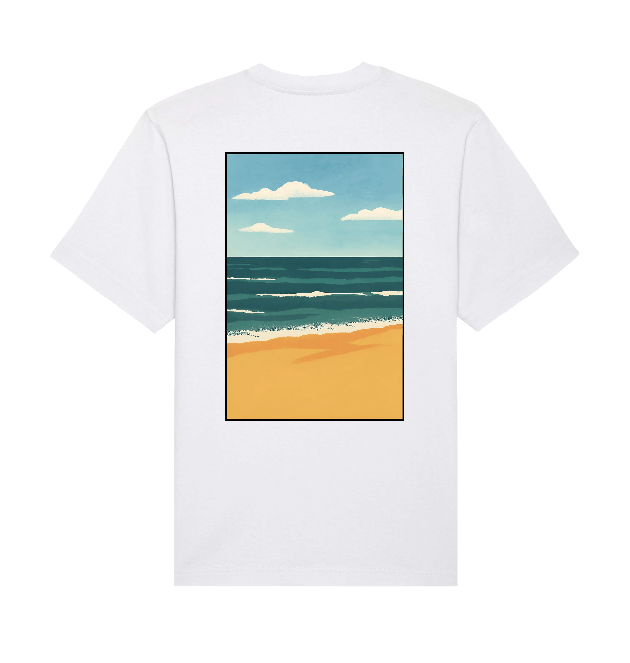 White Printed T-shirt Back